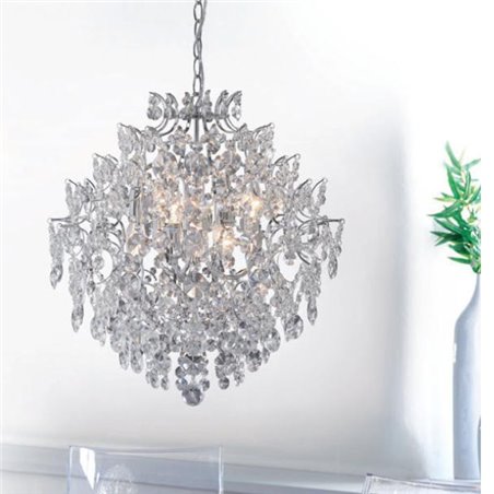 Duży chromowany żyrandol kryształowy Rosendal lampa zwis do salonu glamour