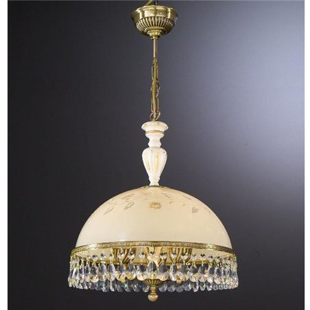 Kuchenna lampa wisząca z kryształami Arsizio mosiądz