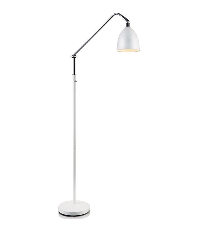Biała metalowa lampa stojąca Fredrikshamn włącznik na lampie do sypialni