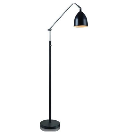 Lampa podłogowa Fredrikshamn czarna z regulacją wysokości ramienia do salonu sypialni do czytania