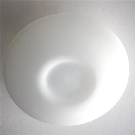 Duży biały szklany plafon Pires 60cm okrągły - DOSTĘPNY OD RĘKI