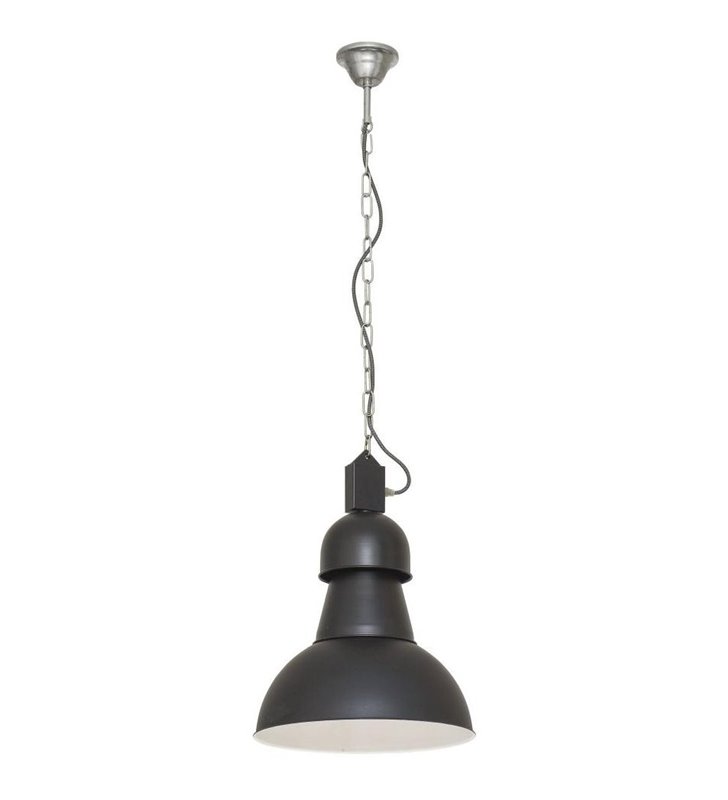 Lampa wisząca czarna w stylu industrialnym z długim łańcuchem High-Bay