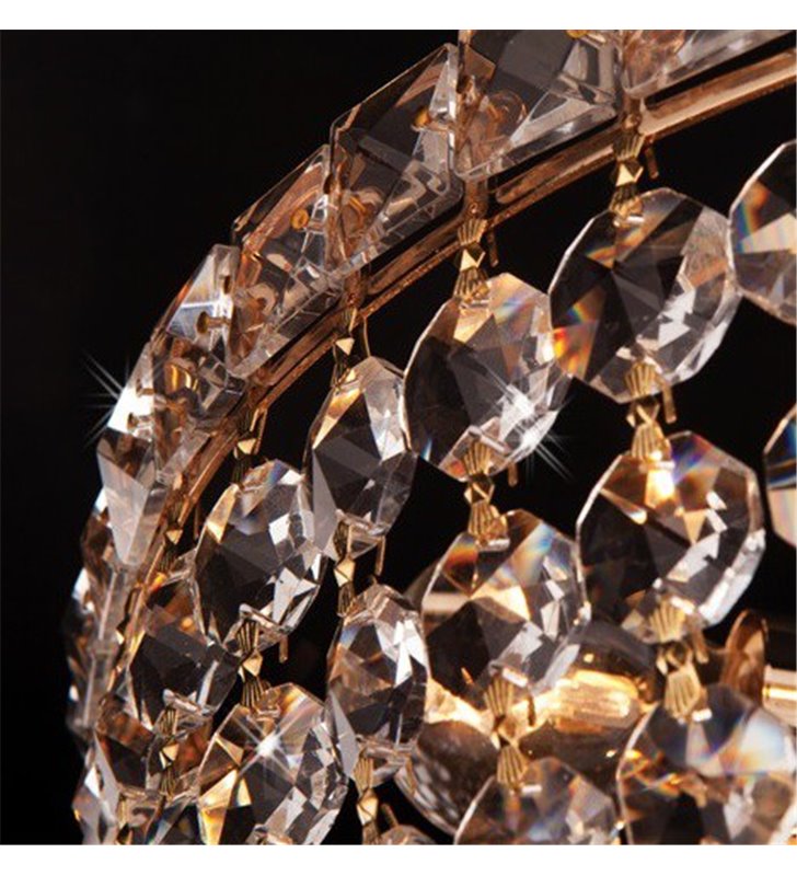 Złota kryształowa lampa sufitowa Diamond do salonu sypialni jadalni na korytarz styl klasyczny