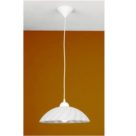 Kuchenna prosta lampa wisząca ze szklanym białym kloszem Vetro