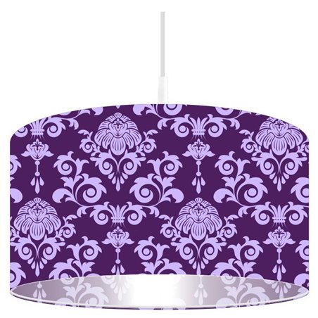 Fioletowa lampa wisząca z ozdobnym dekorem Fioletowy Deseń