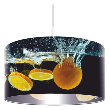 Lampa wisząca Hipnotyczna Pomarańcza ciemny abażur z pomarańczami wysokiej jakości nadruk