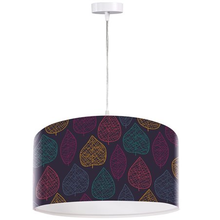 Ciemna lampa wisząca z kolorowymi liśćmi Listkowy Motyw do salonu jadalni kuchni salonu dla nastolatki