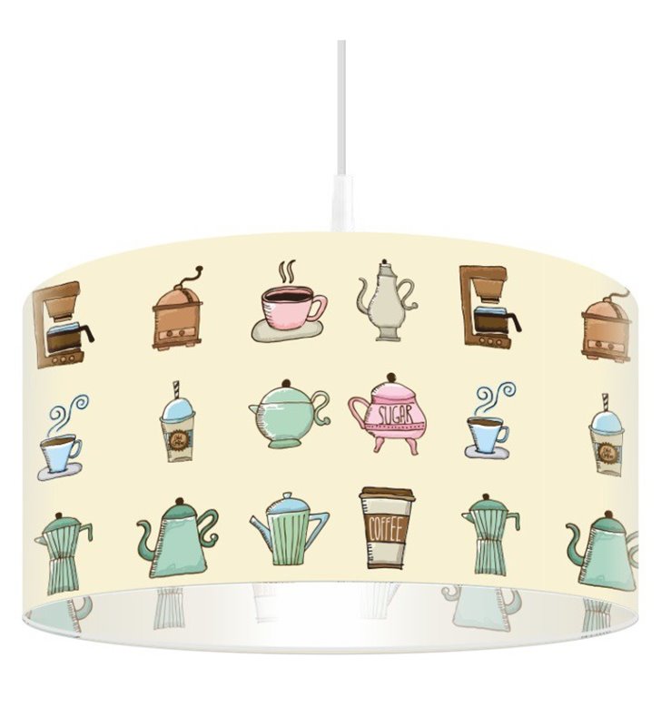 Kuchenna lampa wisząca Pastelowa Zastawa z nadrukiem