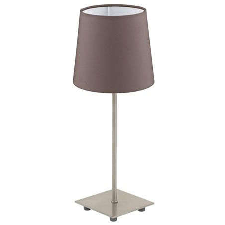 Lampa stołowa Lauritz z brązowym abażurem