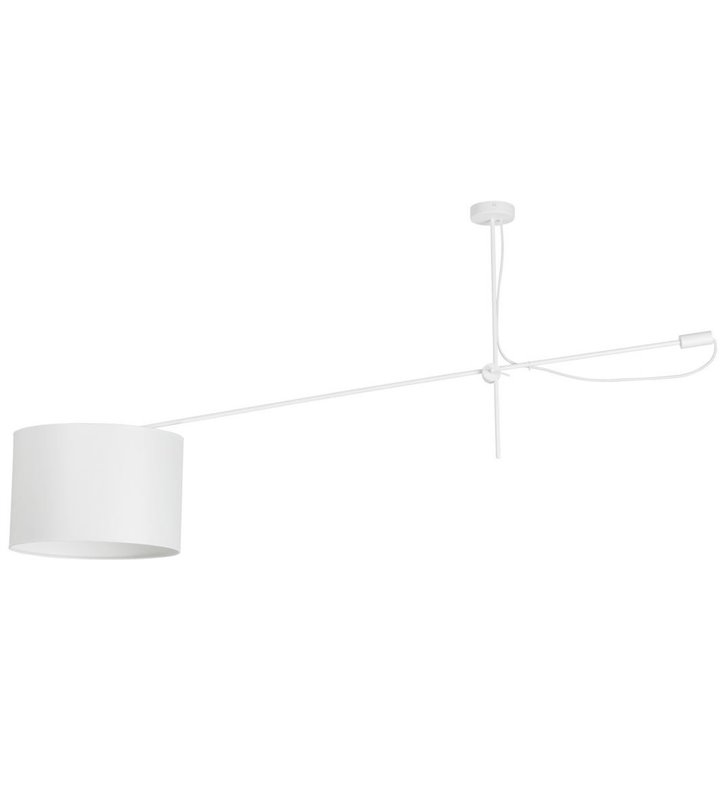 Lampa sufitowa Viper White biała pojedyncza z abażurem na regulowanym wysięgniku