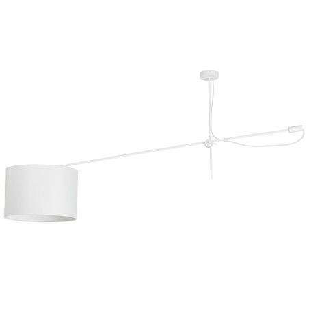 Lampa sufitowa Viper White biała pojedyncza z abażurem na regulowanym wysięgniku