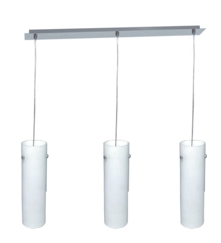 Lampa wisząca Tuba 3 płomienna biała nowoczesna szklane klosze do salonu sypialni jadalni kuchni nad stół - DOSTĘPNA OD RĘKI