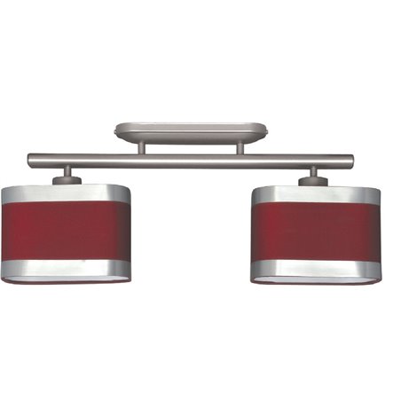 Lampa sufitowa Selene czerwona 2 żarówki abażury metal kolor satyna - OD RĘKI