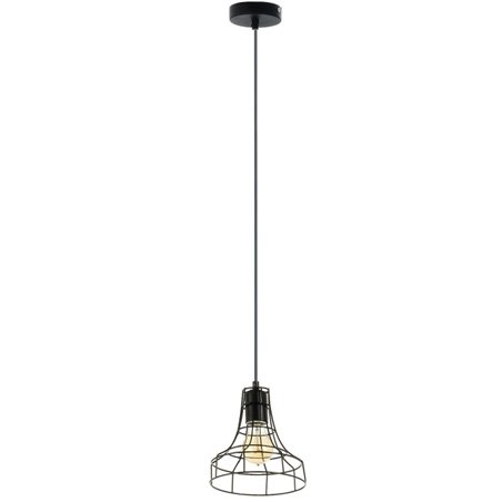 Lampa wisząca Outline czarna w stylu industrialnym loftowym klosz druciany ażurowy