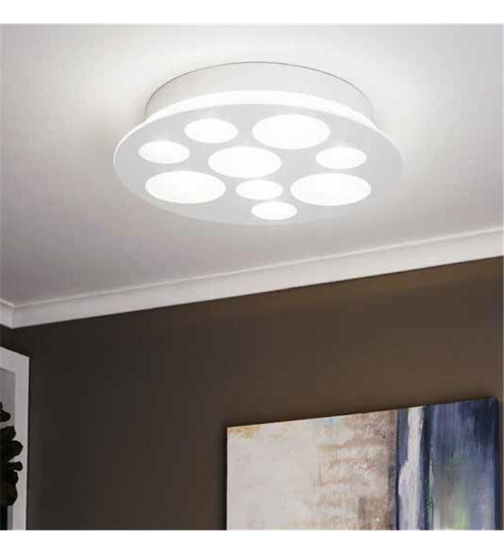 Plafon Pernato 380 okrągły biały nowoczesny ciekawy design moduł LED wymienny barwa naturalna