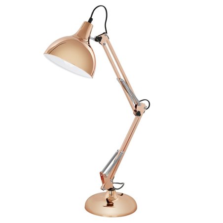 Lampa biurkowa Borgillio miedziana metalowa wysoka łamana E27