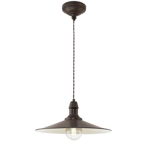 Lampa wisząca Stockbury pojedyncza metalowa brązowa w stylu vintage retro loftowym