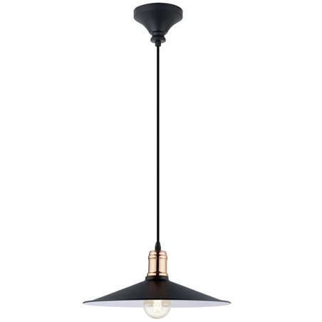 Lampa wisząca Bridport metalowa czarno miedziana w stylu vintage loftowym