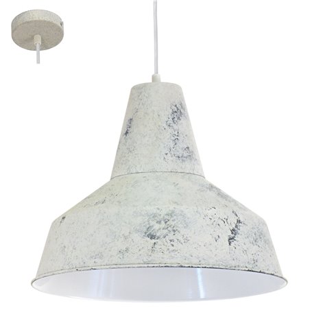 Lampa wisząca Somerton metalowa pojedyncza w stylu vintage loftowym biała wapnowana