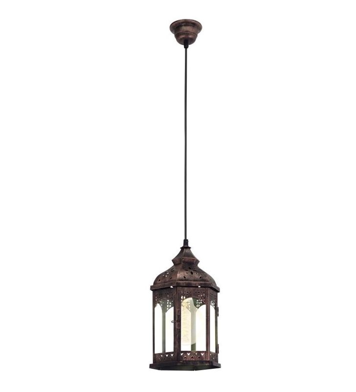 Lampa wisząca Redford1 elegancka pojedyncza w stylu vintage wisząca latarenka