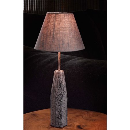 Lampa Vintage(3) - abażur szary len - DOSTĘPNY OD RĘKI
