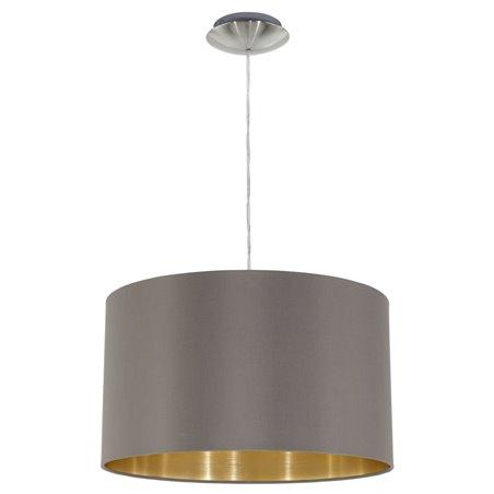 Maserlo lampa wisząca do salonu w kolorze cappuccino ze złotym środkiem okrągły abażur 38cm