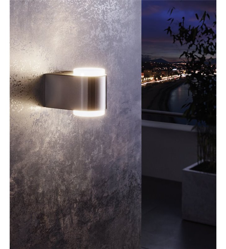 Lampa ścienna do ogrodu Briones nowoczesna w kolorze stalowym