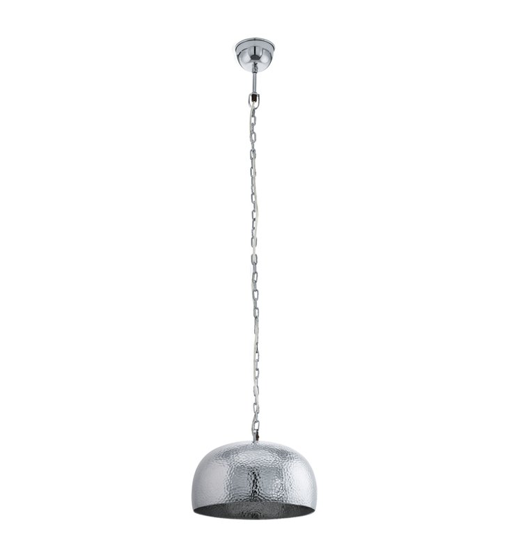 Metalowa lampa wisząca Dumphry kolor chrom w stylu vintage