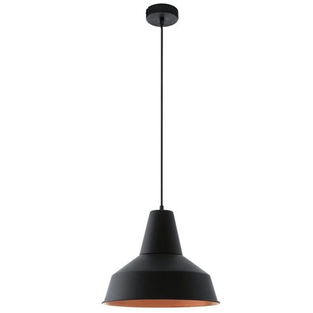 Lampa wisząca Somerton metalowa czarna w środku miedziana w stylu vintage loftowym