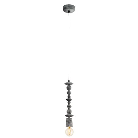 Lampa wisząca Avoltri oprawka drewniana kolor czarny patynowany w stylu vintage