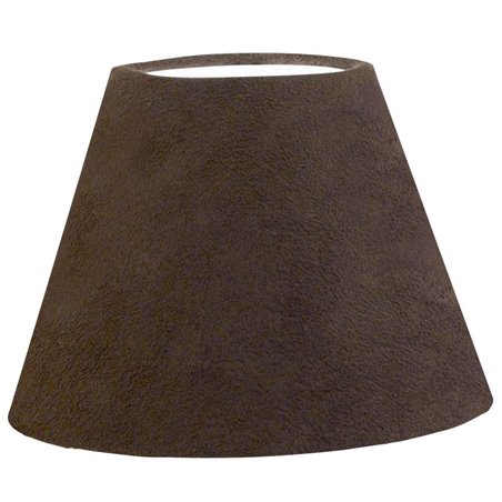 Lampa Vintage(3) - ciemno brązowy abażur wykonany z tkaniny imitującej skórę - DOSTĘPNY OD RĘKI
