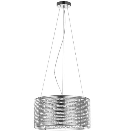 Lampa wisząca Alpio pojedyncza metalowa wewnątrz klosza kryształki do sypialni salonu jadalni kuchni nad stół