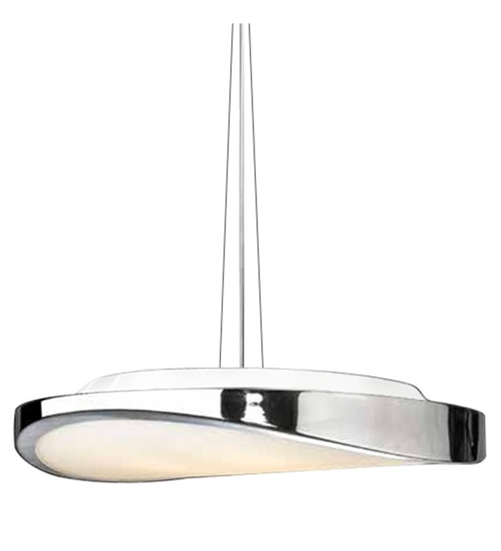 Lampa wisząca Circulo w kolorze chrom o nowoczesnym nieregularnym kształcie do sypialni jadalni kuchni salonu