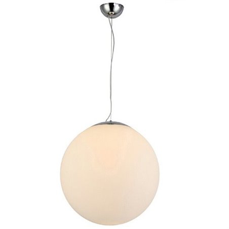 White Ball 40 lampa wisząca szklana biała kula na długim zwisie do salonu jadalni sypialni kuchni