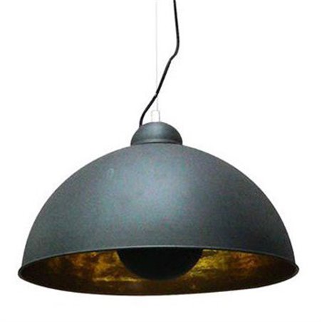 Metalowa czarna lampa wisząca ze złotym środkiem Toma w stylu loftowym industrialnym