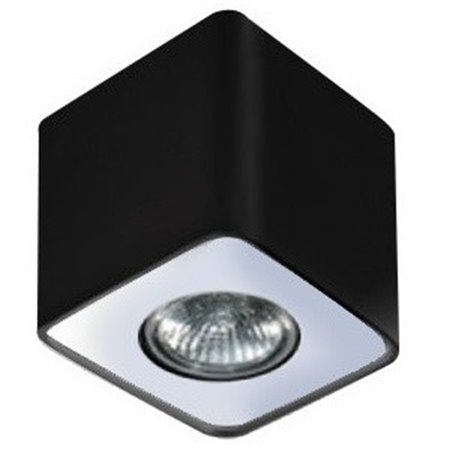 Nino lampa downlight pojedyncza kwadratowa czarna z wykończeniem w kolorze aluminium