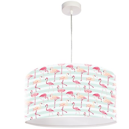 Lampa wisząca Flamingi oryginalna abazur z kolorowym nadrukiem z flamingami