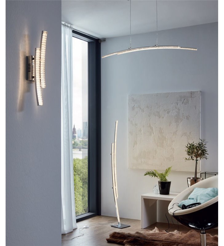 Lampa podłogowa Pertini nowoczesna LED wąska w kolorze chrom