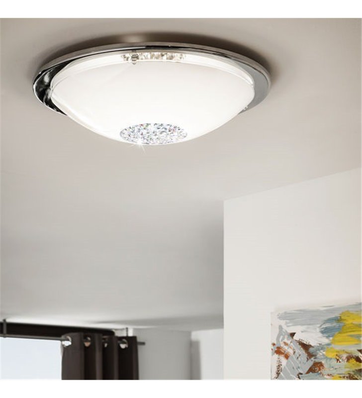 Okrągły plafon ozdobiony kryształkami Giolina 370 LED