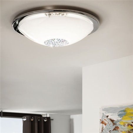 Okrągły plafon ozdobiony kryształkami Giolina 370 LED