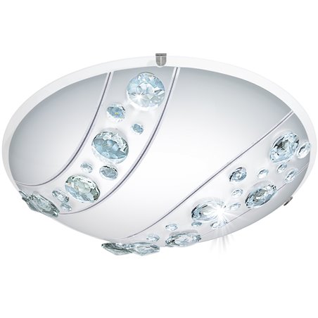 Średni plafon Nerini 315 okrągły zdobiony kryształkami naturalna barwa światła