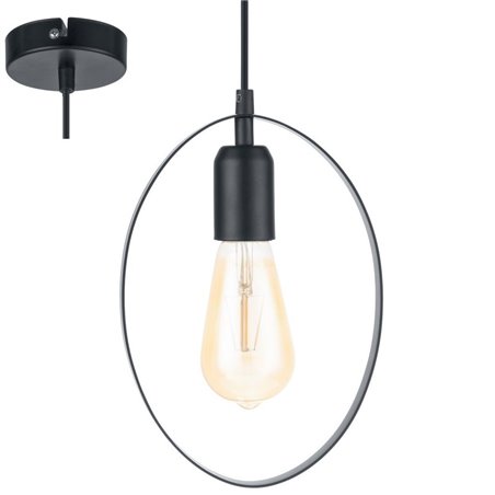 Lampa wisząca Bedington czarna owalna nowoczesna minimalistyczna