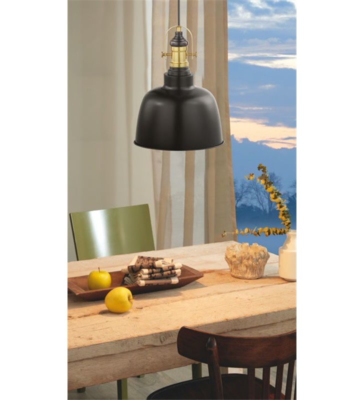 Lampa wisząca Gilwell metalowa czarna nowoczesna styl loftowy