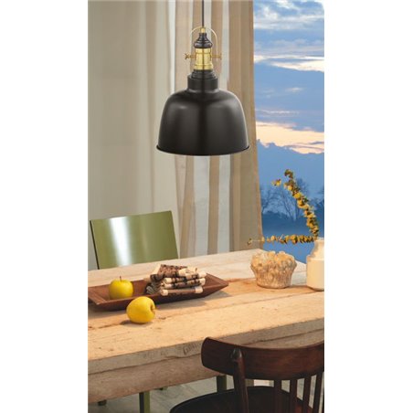 Lampa wisząca Gilwell metalowa czarna nowoczesna styl loftowy