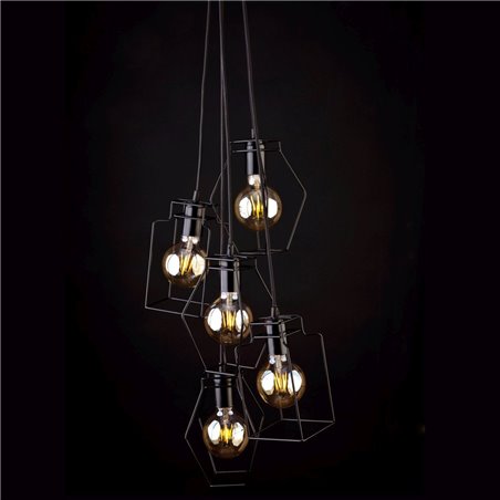 Lampa wisząca Fiord nowoczesna druciana czarna w stylu loftowym