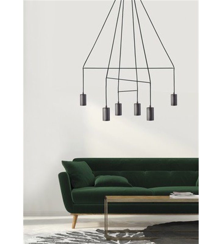 Czarna loftowa lampa wisząca Imbria nowoczesna minimalistyczna na GU10 - OD RĘKI