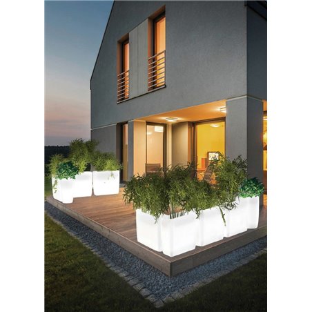 Flowerpot prostokątna podświetlana donica ogrodowa na taras balkon
