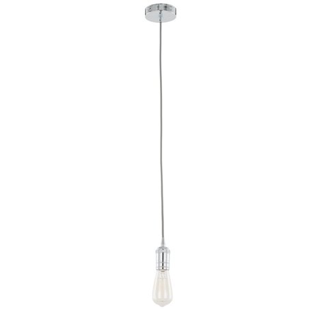Nowoczesna minimalistyczna lampa wisząca Atrium chrom kabel do dekoracyjnej żarówki