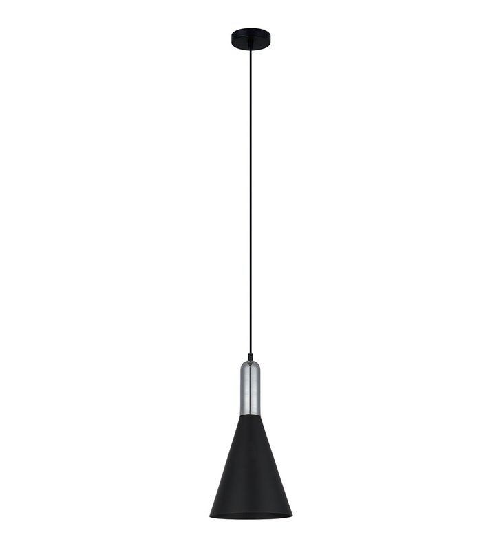Lampa wisząca Khaleo czarna klosz metalowy w kształcie stożka