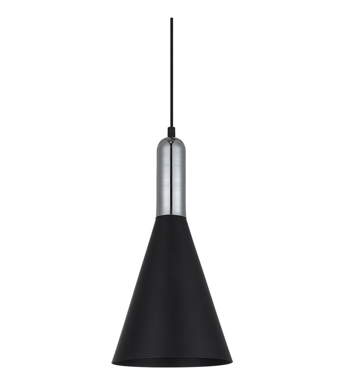 Lampa wisząca Khaleo czarna klosz metalowy w kształcie stożka